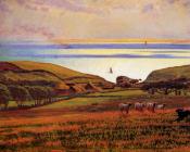 威廉 霍尔曼 亨特 : Fairlight Downs Sunlight on the Sea